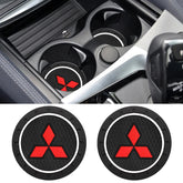 1/2Pcs Car Coaster Water Cup Slot Non-Slip Mat Pad For Mitsubishi Lancer 10 9 EX Outlander 3 ASX L200 Competition Car Styling